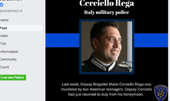 Morte del V. Brigadiere Cerciello Rega. Il grazie dell’Arma attraversa l’Oceano carabinieri