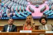 Presentato in Senato “Baci Stellari” il nuovo singolo di Valeria Marini ft. Shainy El Brillante valeria marini