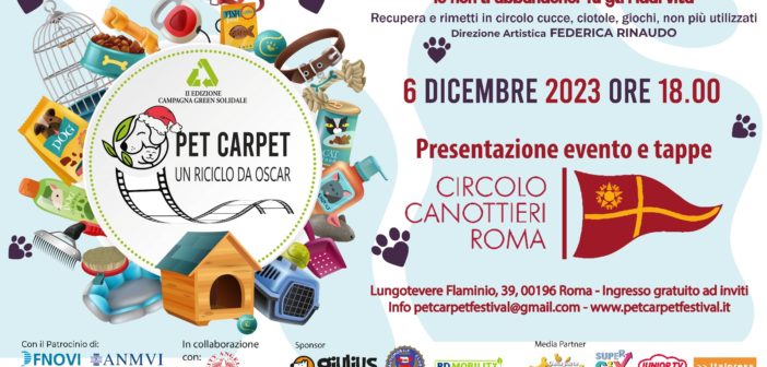 Arriva “Pet Carpet: Un Riciclo da Oscar”, la campagna natalizia green “riusa & ricicla” accessori pet da donare ai rifugi