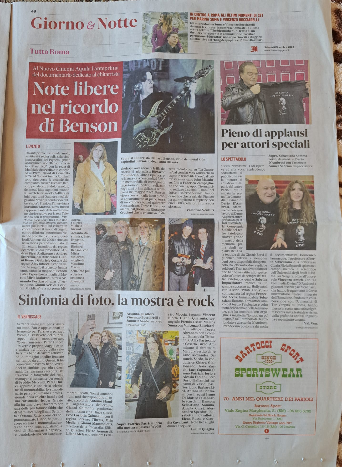 Il messaggero Benson il film 9.12.2023