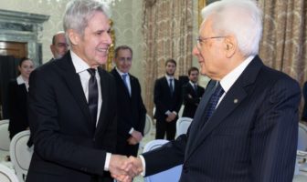 Claudio Baglioni con il Presidente della Repubblica italiana Sergio Mattarella