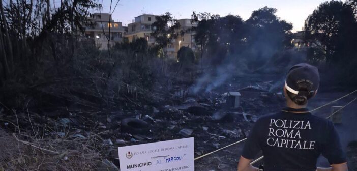 Incendio a Magliana, indagini della Polizia Locale: sequestrata  area di 1.500 mq