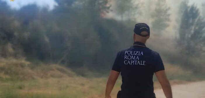 Incendio sulla Portuense
