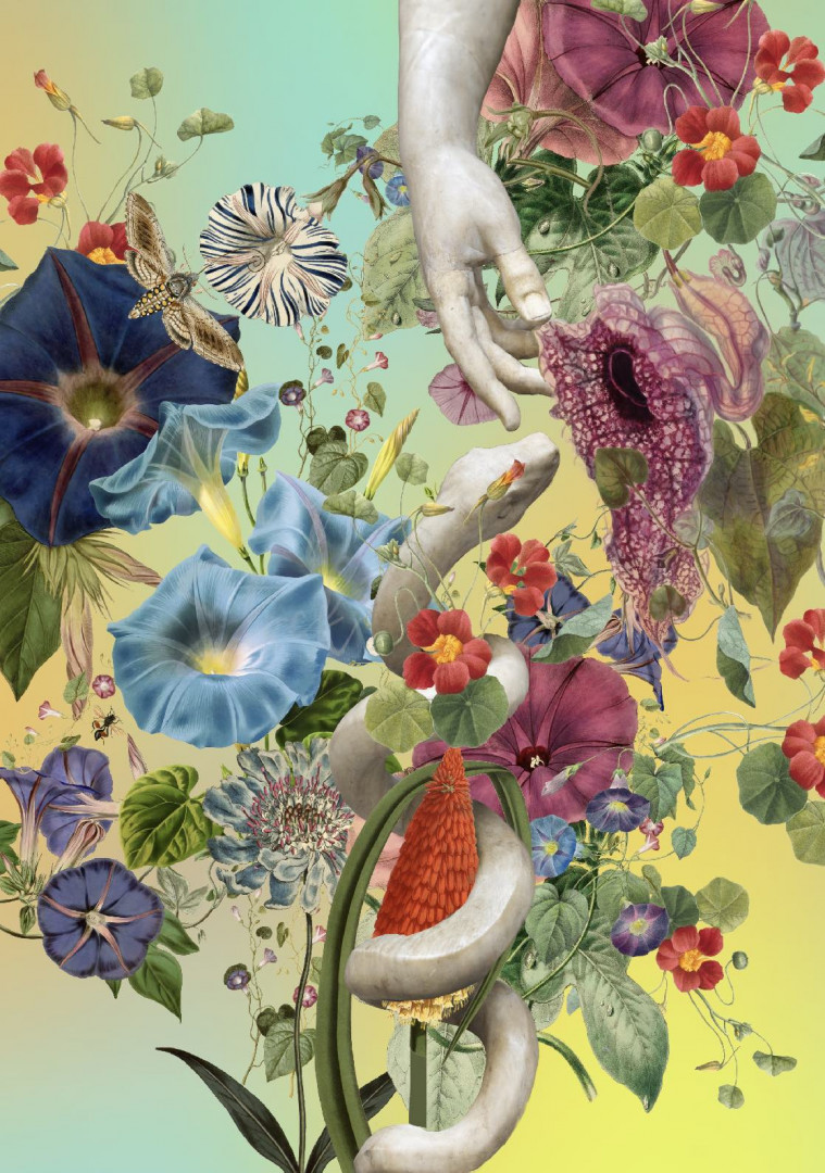 austin_young__the_garden__2025__digital_collage_on_watercolor_paper__70_x_100_cm