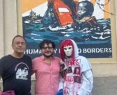 Riace, nuovo murale di Laika a sostegno del modello di accoglienza di Mimmo Lucano