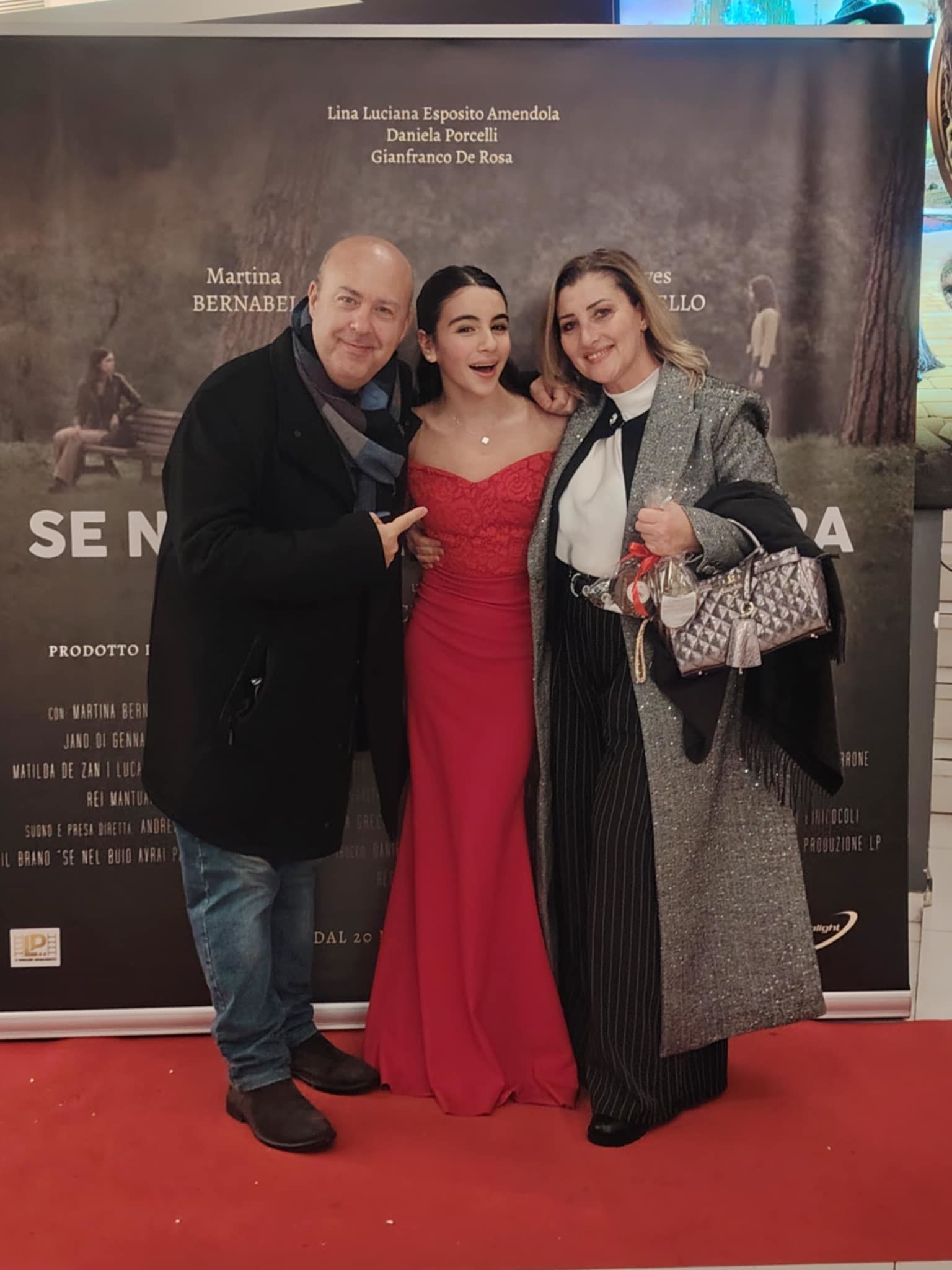 Nino Tortorici, Nives Picariello e Carmen Morello alla premiere del Film Se nel buio avrai paura per la regia di Francesco Greco