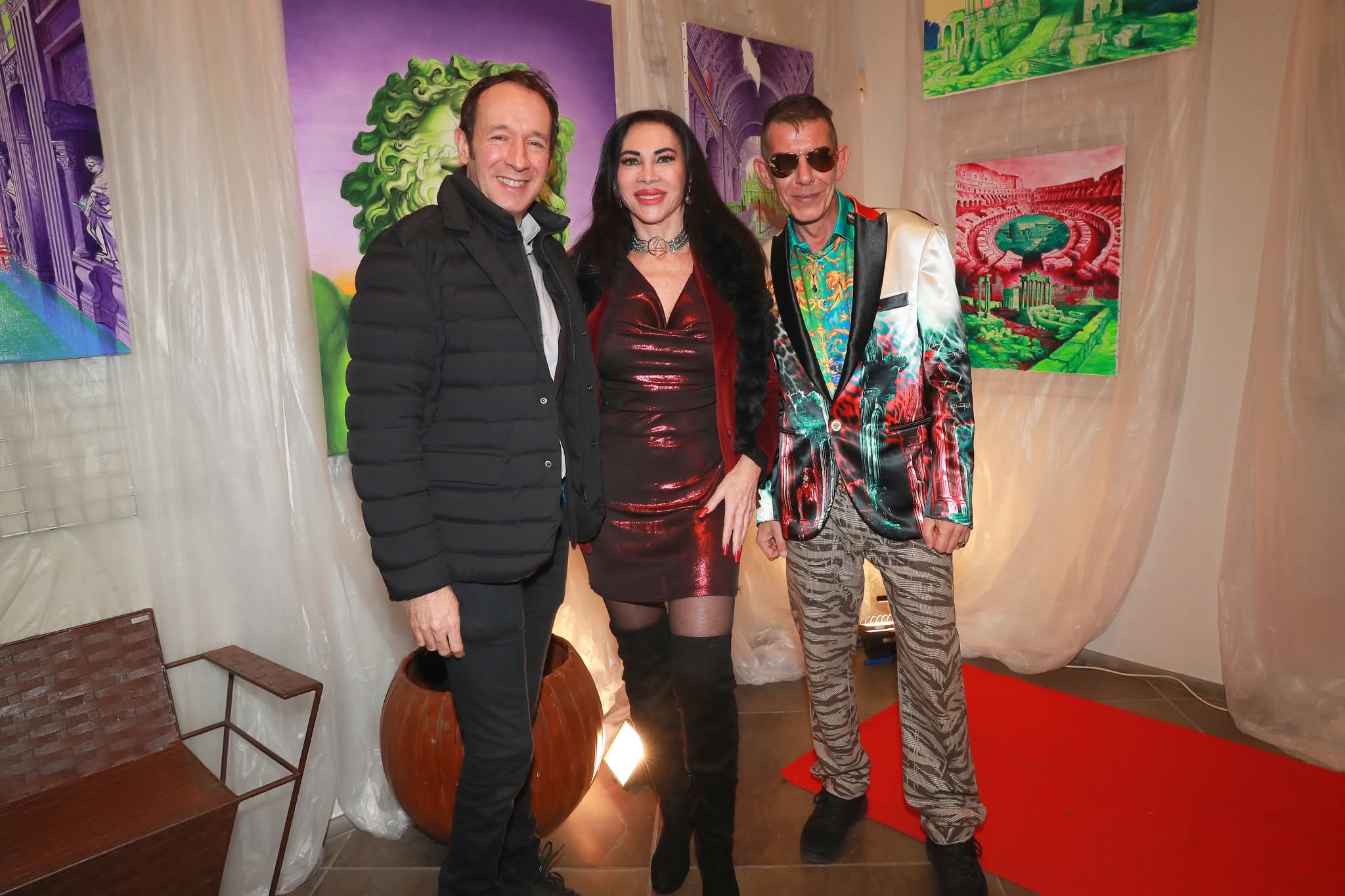 da sx l'attore Pietro Romano Elisabetta Viaggi e Ilian Rachov