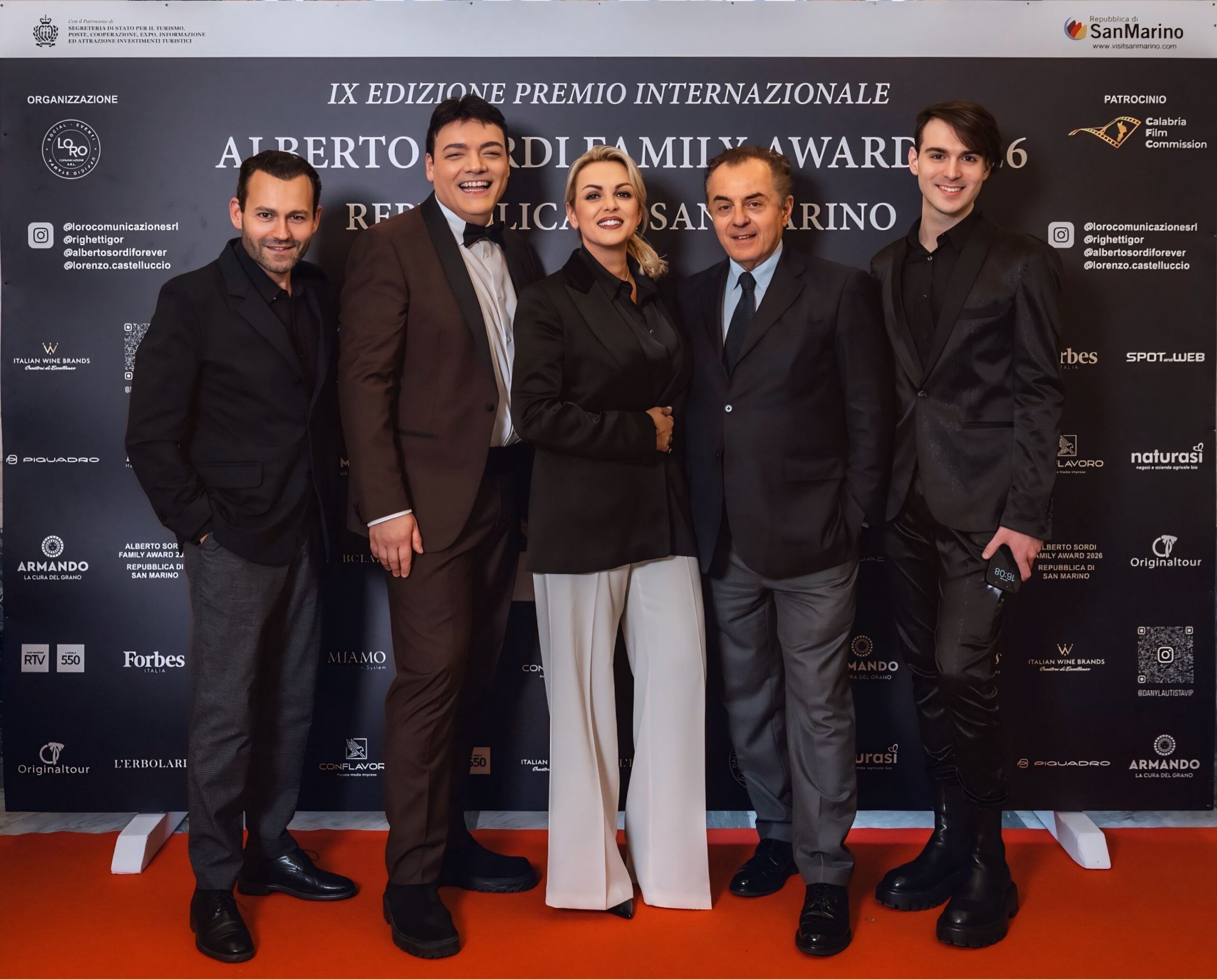 Nicola Santini, Igor Righetti, Francesca Pascale, Andrea Biavardi e Lorenzo Castelluccio