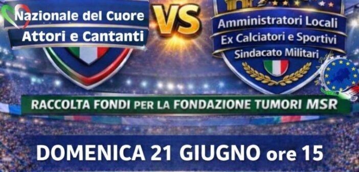 Partita del Cuore a Vinovo: M.I.A. Patria in campo per la ricerca contro il tumore