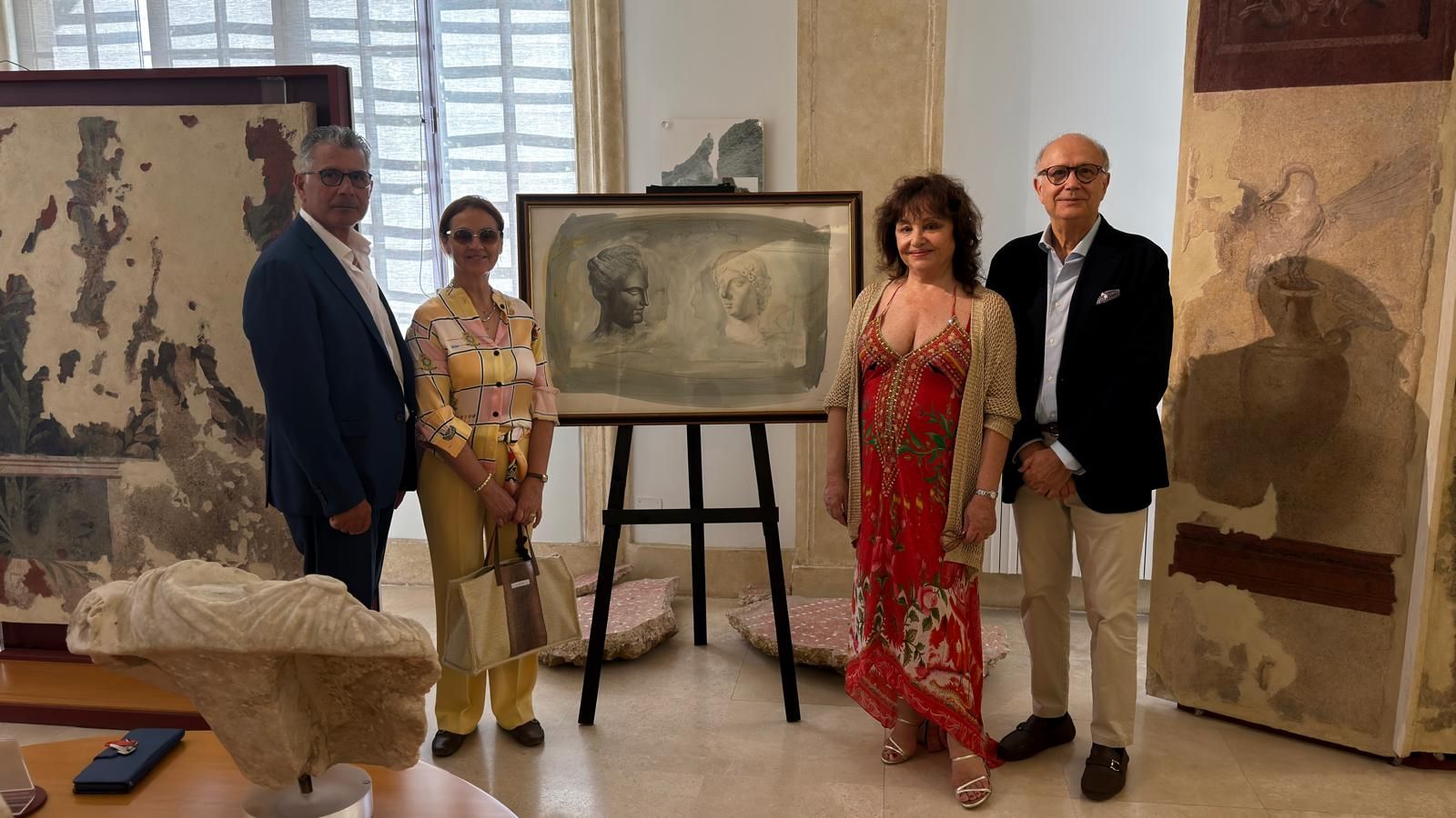 Il Cav. Aniello Celentano, Carla moglie dell'architetto, Adriana Russo e l'architetto Romano Mastrella
