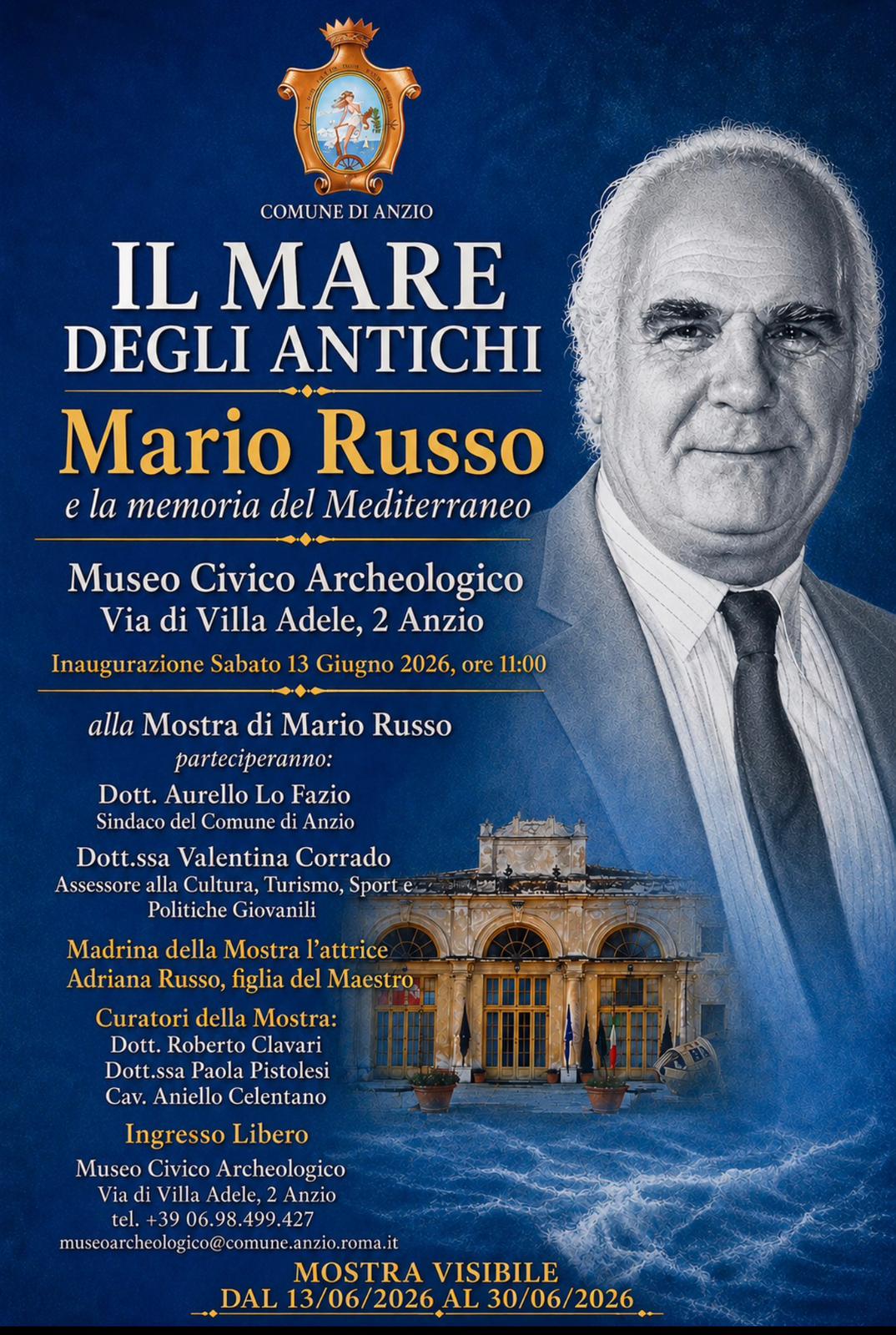 Locandina_invito Mostra di Mario Russo al Museo Civico Archeologico di Anzio