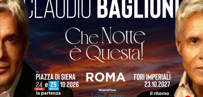 Claudio Baglioni, sold out in 3 minuti a Piazza di Siena: annunciata subito una seconda data