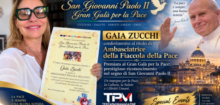 Gaia Zucchi premiata al Gran Galà per la Pace