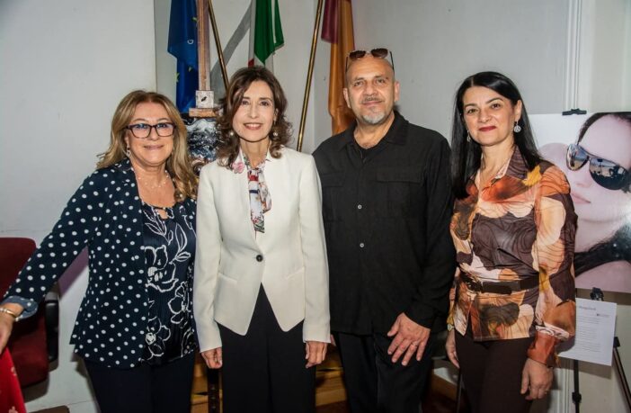 Angiolina Marchese, Claudia Koll, lo scultore Cristiano Sandonà e Rosanna Vetturini