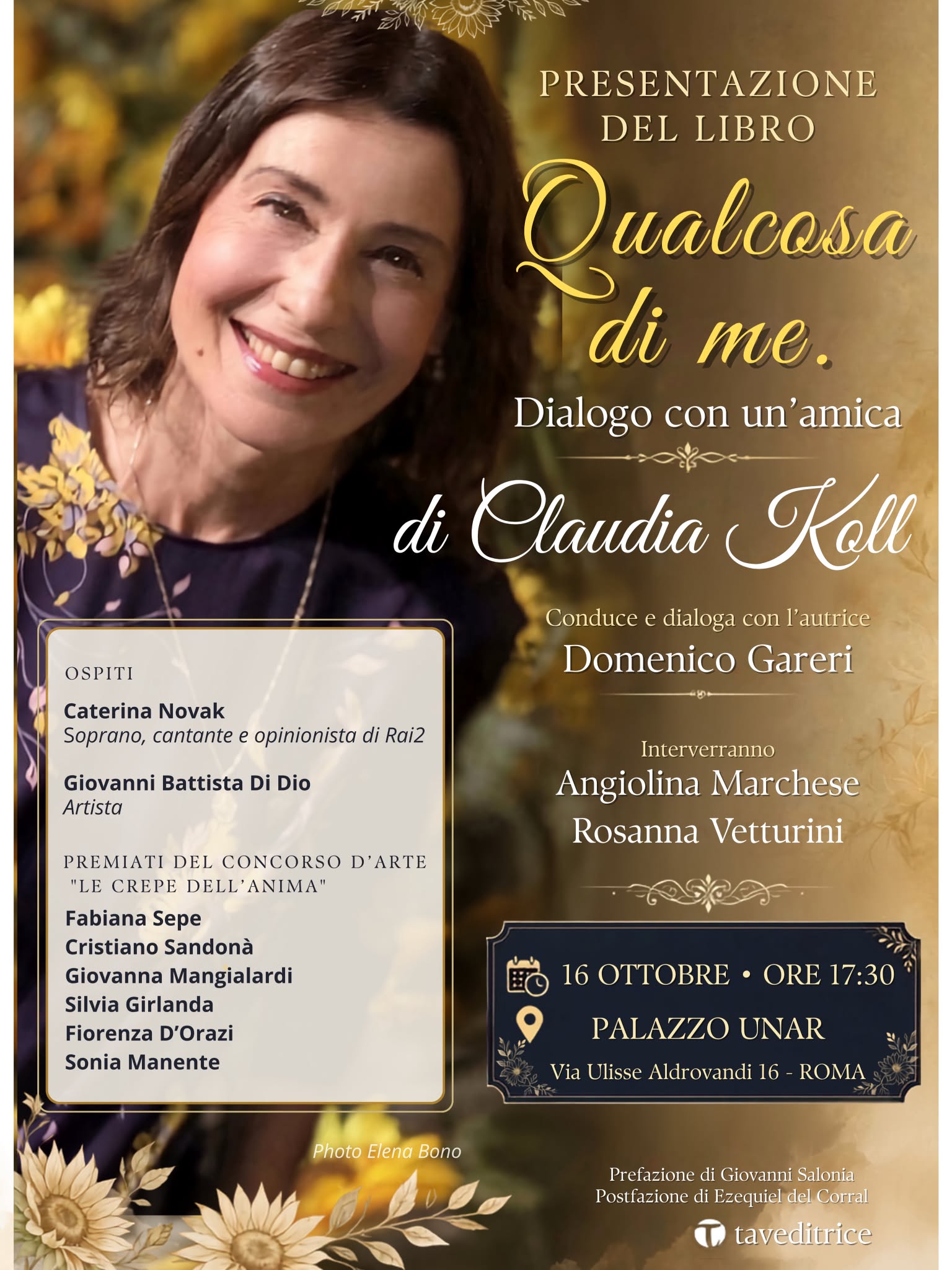 Qualcosa di me. Dialogo con un'amica di Claudia Koll_Locandina